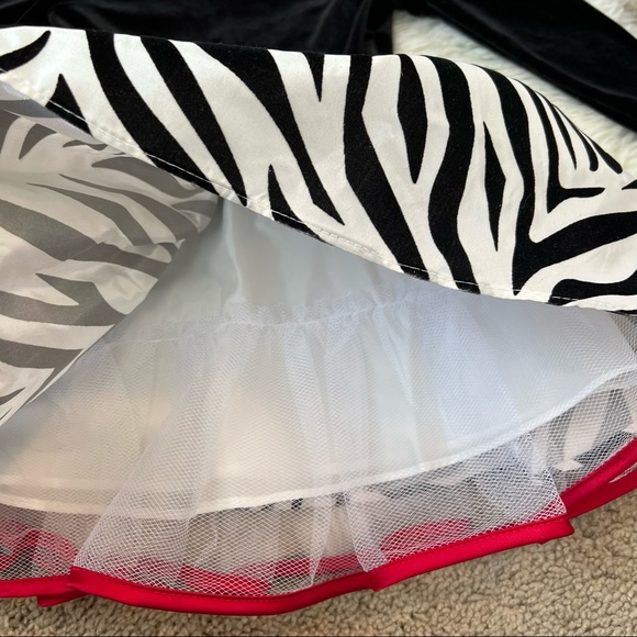 Velvety Zebra Print Holiday Christmas Dress | Bonnie Jean | 2T - Picture 5 of 7